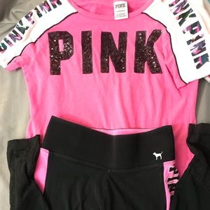 V.S. Pink bling tee with matching leggings.